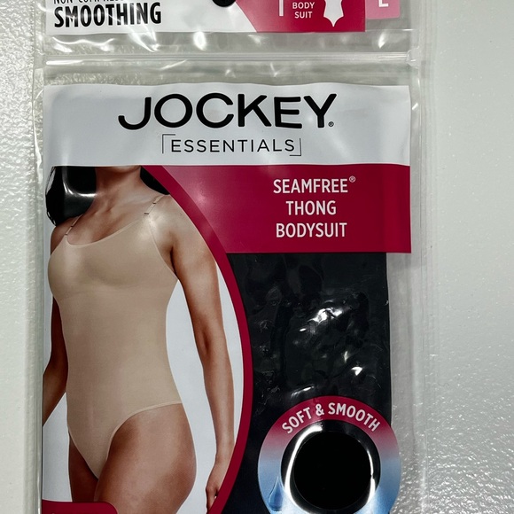 Jockey essentials seamfree, thong body suit size Large.- BLACK. - Picture 1 of 8